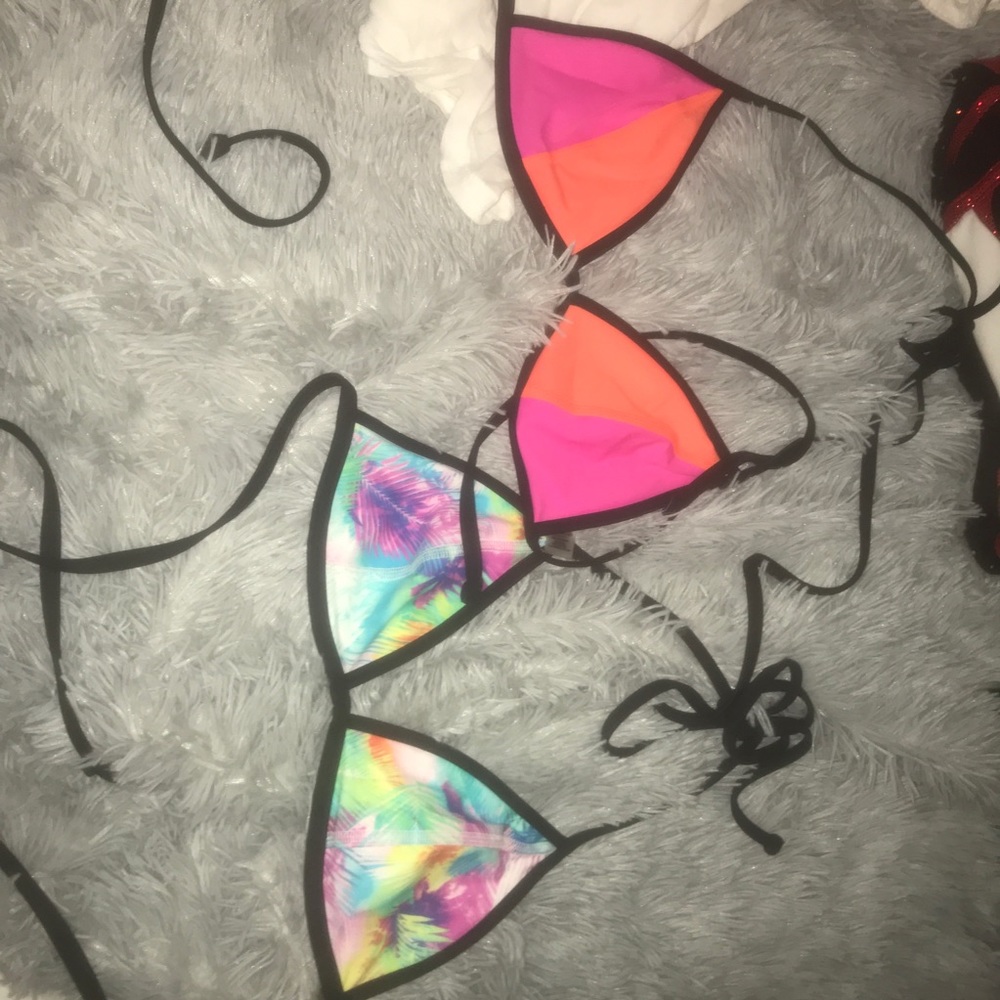 Pink bikinis